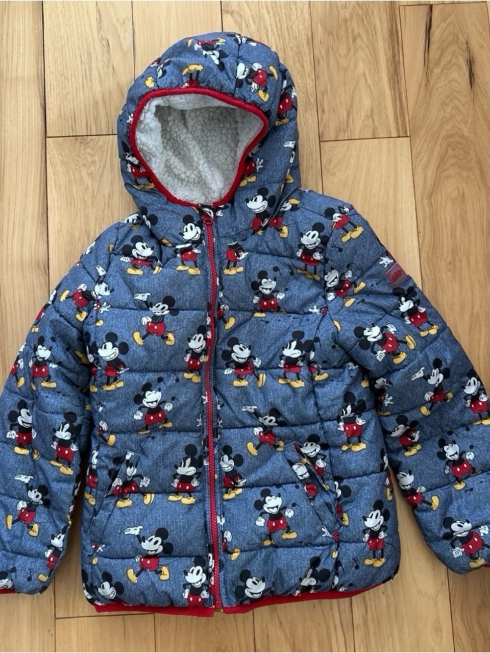 GAP x Disney Mickey Mouse Puffer Jacket, Size M